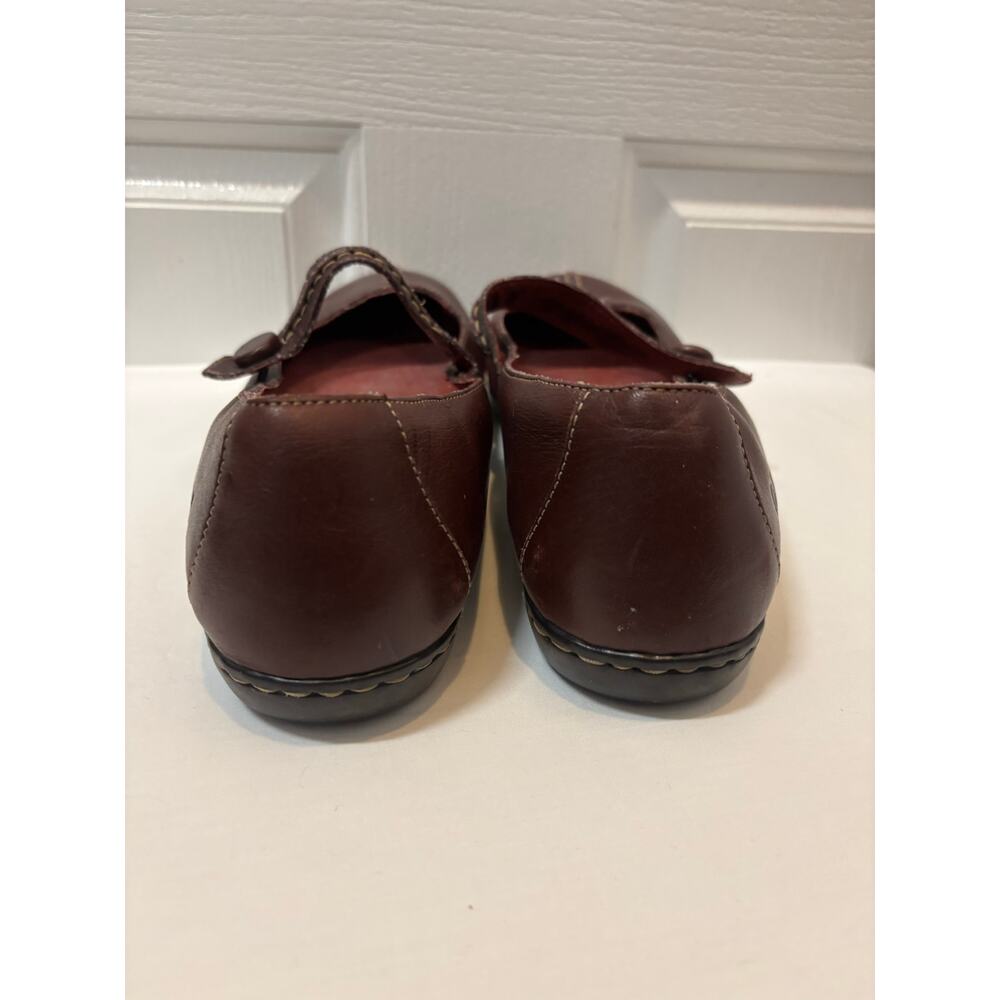 Maroon Leather Mary Jane Flats Women’s Comfort Shoes Round Toe Casual Size 11 - Picture 7 of 10
